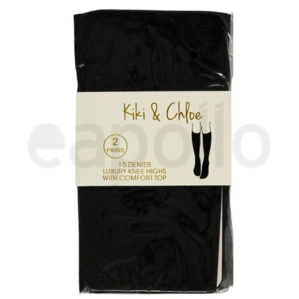 Wholesale kiki & Chloe 15 Denier Luxury Knee High Tights - Black 