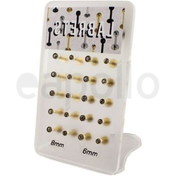 Labrets Crystal Piercing Set - Gold 