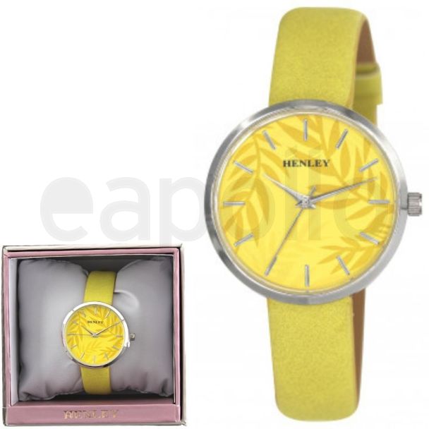 Wholesale Ladies Henley Palm Motif Leather Strap Watch 