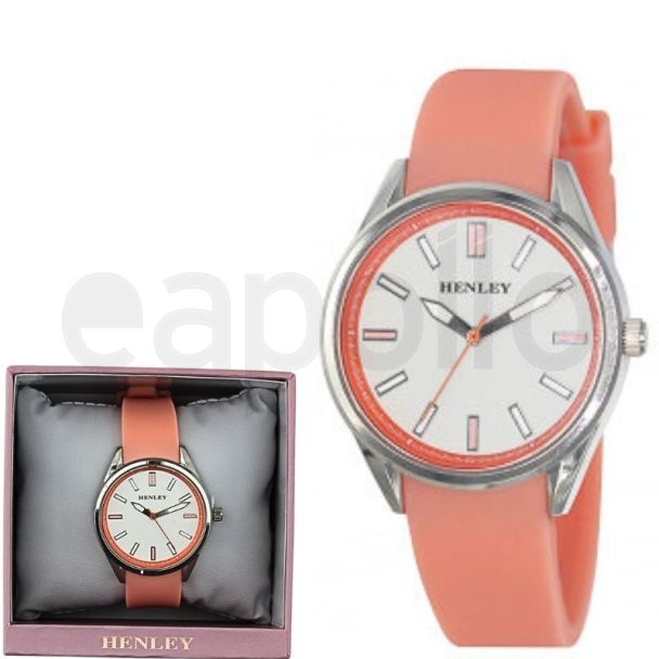 Wholesale Ladies Henley Silicone Strap Sports Watch - Persimmon