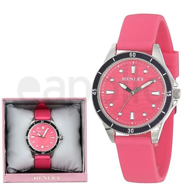 Wholesale Ladies Henley Silicone Wave Sports Watch - Pink