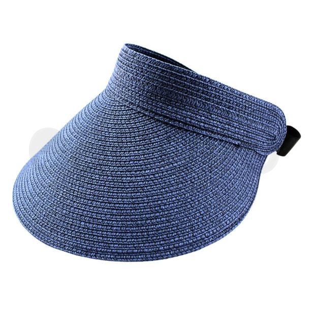 Wholesale Ladies Plain Black Band Visor - Navy