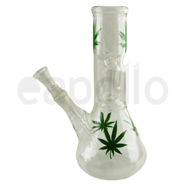 Wholesale Leaf Design Glass Waterpipe (8inch) 
