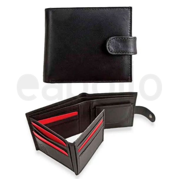 Wholesale Leather RFID Wallet With Stud Closure - Black 
