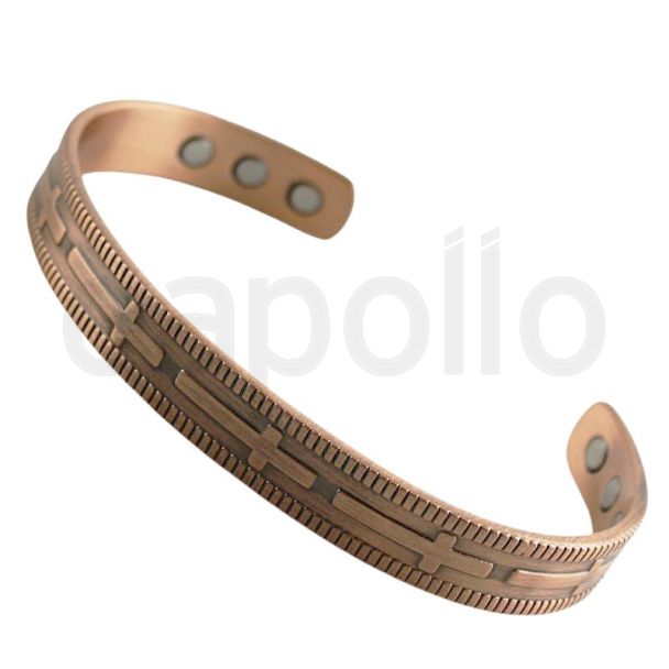 Wholesale Magnetic Copper Bangle - Cross Design (One Size) 