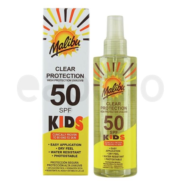 Wholesale Malibu Kids Clear Protection Spray SPF 50 