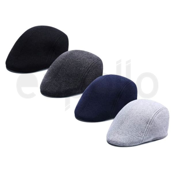  Wholesale Men Plain Flat Padded Cap - Assorted