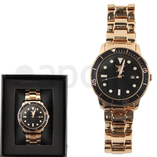 Wholesale Men's NY London Metal Bracelet Watch Rose Gold 