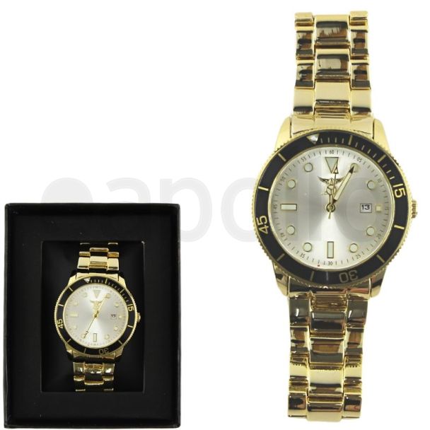 Wholesale Men's NY London Round Metal Bracelet Watch Gold 