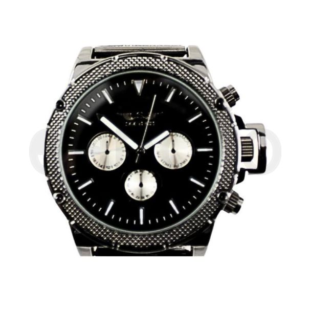 Wholesale Men's Softech Round Mesh Bracelet Watch - Black/Black