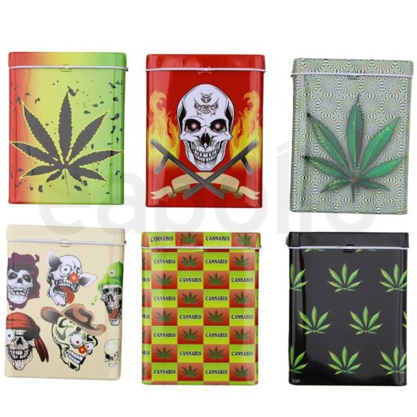 Wholesale Metal Sliding Top Tin Case - Assorted Designs