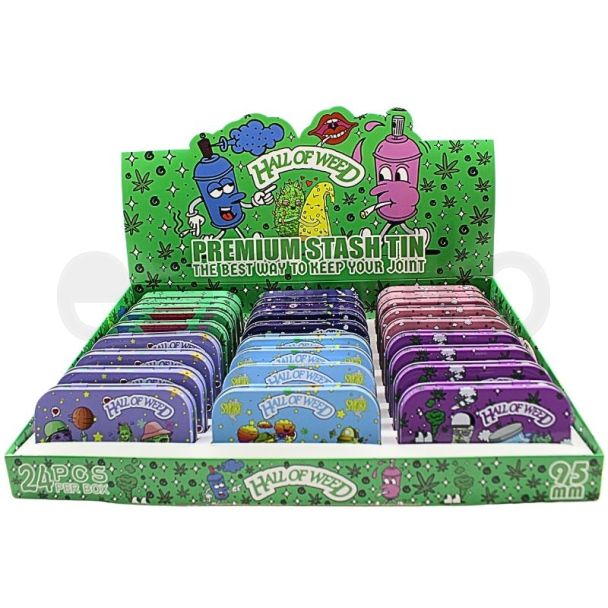 Wholesale Metal Stash Tins - Hall Of Leaf Design (95mm)