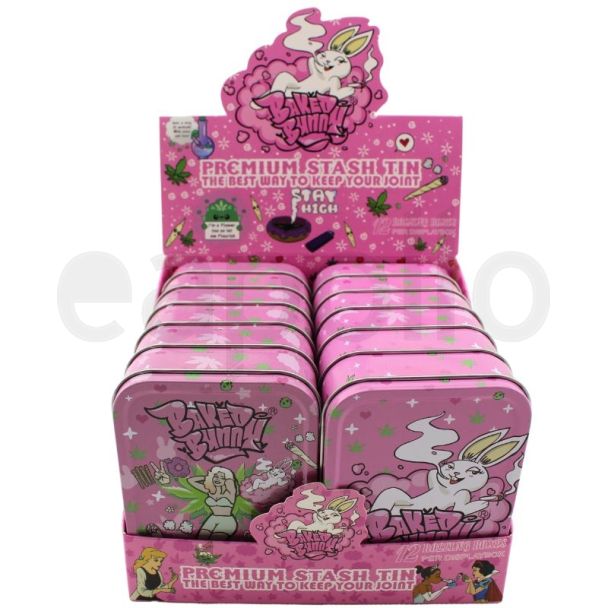 Wholesale Metal Stash Tins - Pink Bunny Design