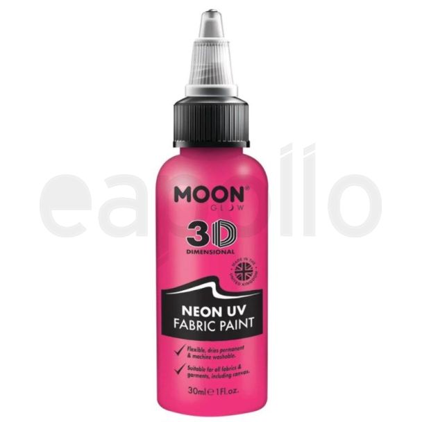 Wholesale Moon Glow 3D Neon UV Fabric Paint - Pink 