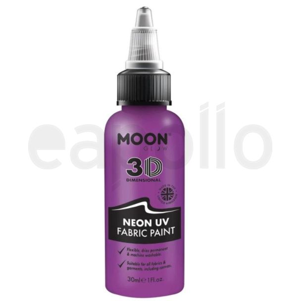 Wholesale Moon Glow 3D Neon UV Fabric Paint - Purple 