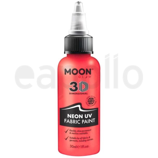 Wholesale Moon Glow 3D Neon UV Fabric Paint - Red 