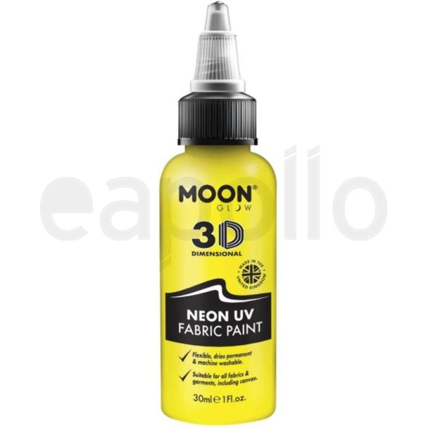 Wholesale Moon Glow 3D Neon UV Fabric Paint - Yellow 