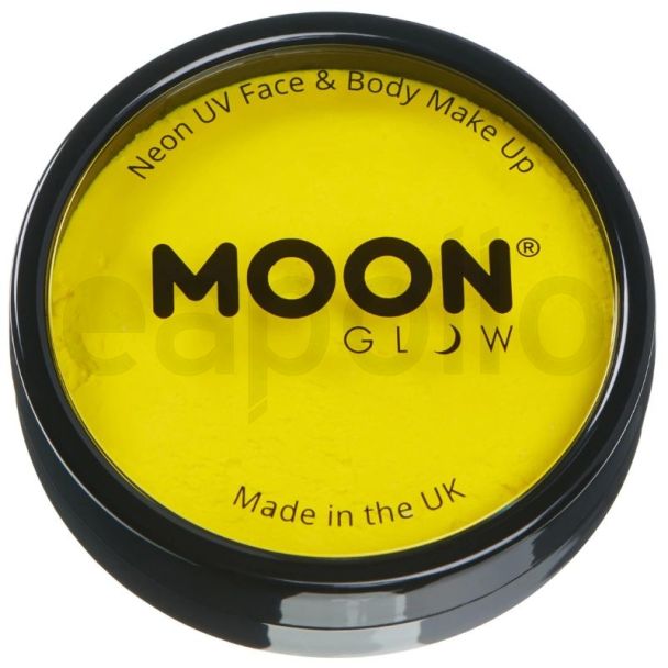 Wholesale Moon Glow Neon UV Pro Face & Body Paint Cake Pot - Neon Yellow 