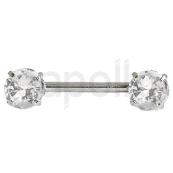 Wholesale Nipple Bar - Clear 14mm 