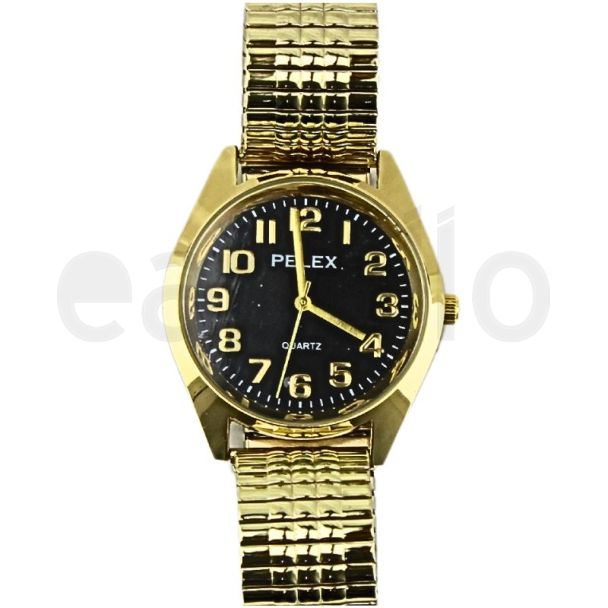 Wholesale Pelex Men's Metal Expander Strap Watch - Gold/Black