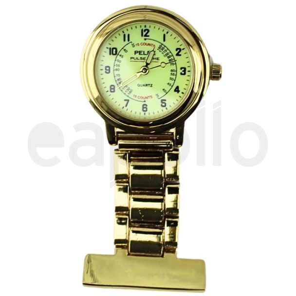 Wholesale Pelex Unisex Nurses Glow In The Dark Fob Watch - Gold/Luminous