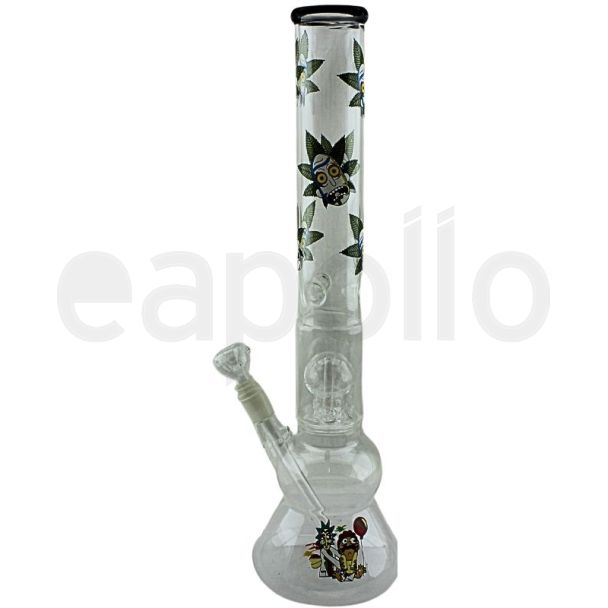 Wholesale Percolator Glass Waterpipe R&M Design - Assorted (18 Inch)
