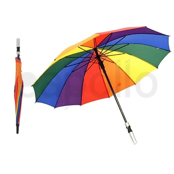 Wholesale Long Foldable Rainbow Umbrella 
