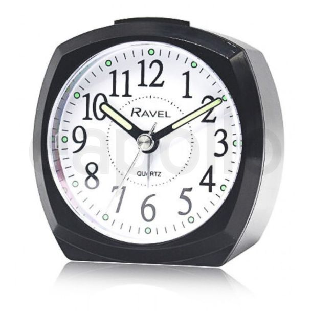 Wholesale Ravel Front Colour Pop Beep Quartz Alarm Clock - All Black