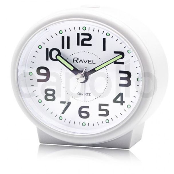 Wholesale Ravel Pastille Oval Beep Quartz Alarm Clock - All White
