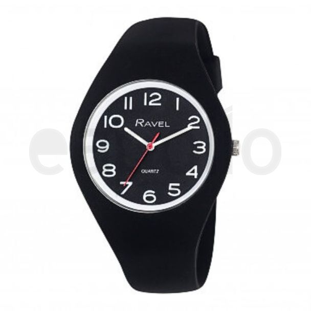 Wholesale Ravel Unisex Comfort Fit Silicone Watch - Black/White