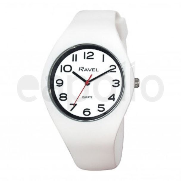 Wholesale Ravel Unisex Comfort Fit Silicone Watch - White/White