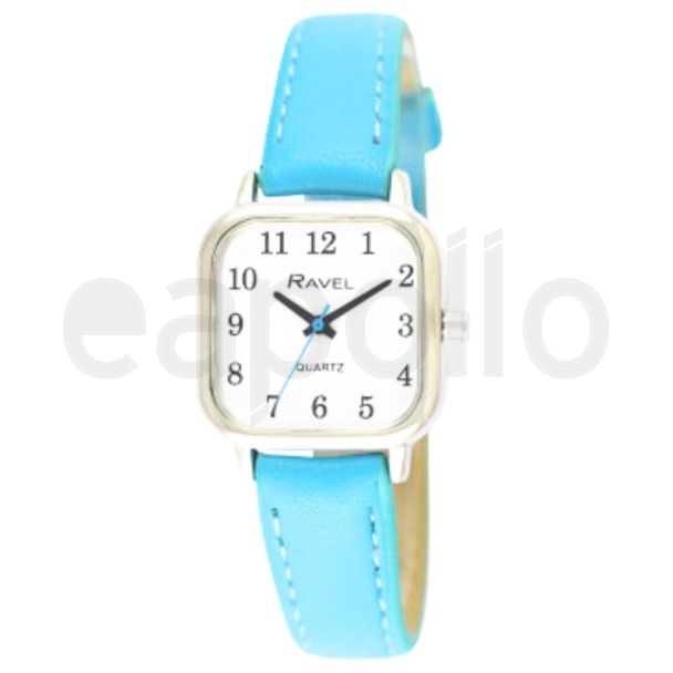Wholesale Ravel Women's Cushion Shaped Bright Strap Watch - Bright Blue