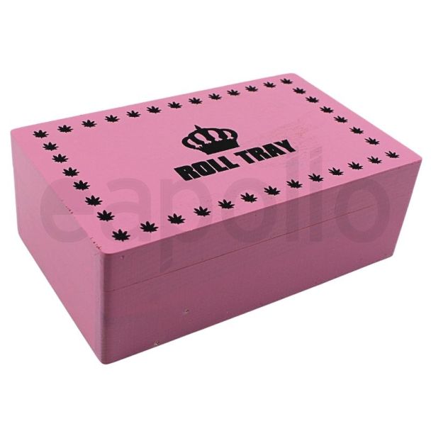 Wholesale Roll Tray Wooden Box - Pink