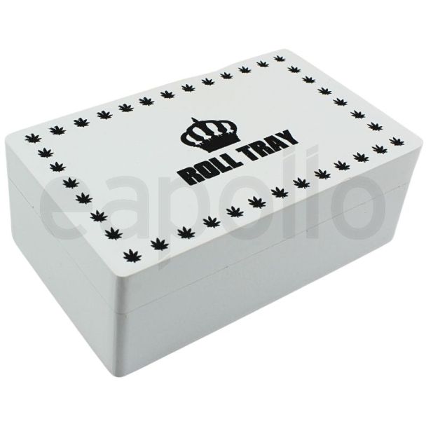 Wholesale Roll Tray Wooden Box - White