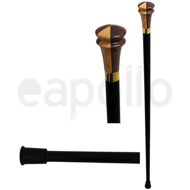 Wholesale Round Capstick Walking Stick - Black
