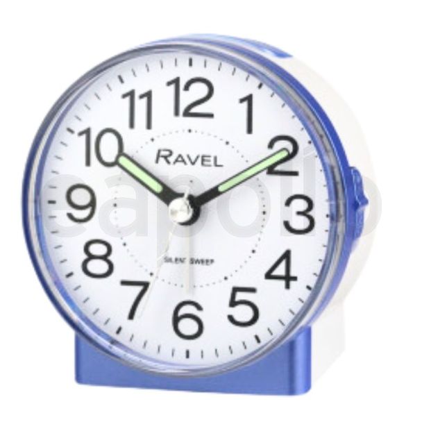 Wholesale Round Mid Sized Bedside Quartz Alarm Clock - Blue