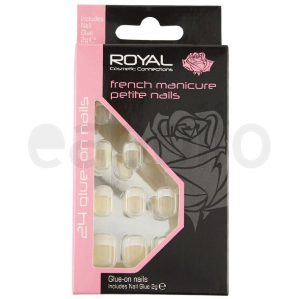 Wholesale Royal Cosmetic Glue-On Nails - French Manicure Petite Nails 