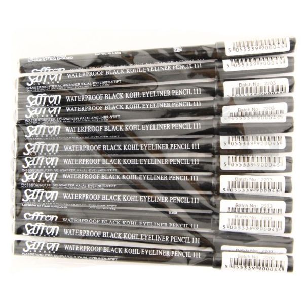 Wholesale Saffron Waterproof Kohl Eyeliner Pencil - Black (111) 