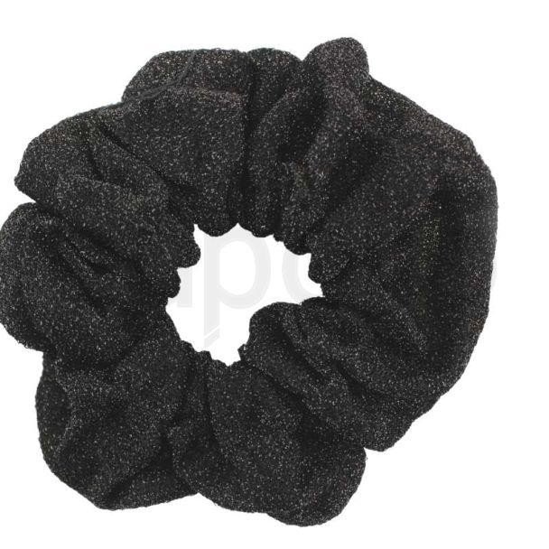 Wholesale Shiny Hair Scrunchies-Black