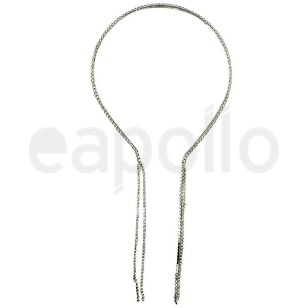 Wholesale Silver Diamond Plastic Aliceband with Tassel (5mm)