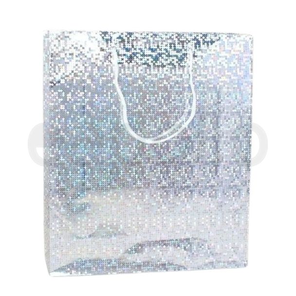 Wholesale Silver Holographic Foil Gift Bag 