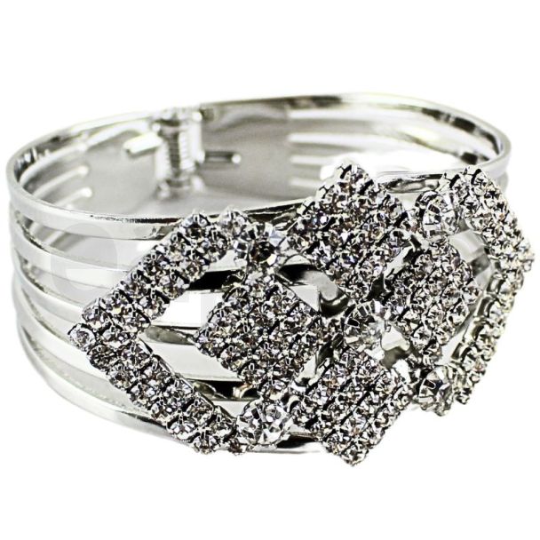 Wholesale Silver Coloured  Bracelets - Diamond Design