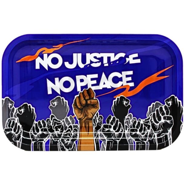 Wholesale Smoke Arsenal Medium Metal Rolling Tray - No Peace (28cm x 18cm)