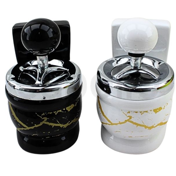 Wholesale Spinning Ashtray Ceramic "Marble Toilet" Design - Assorted