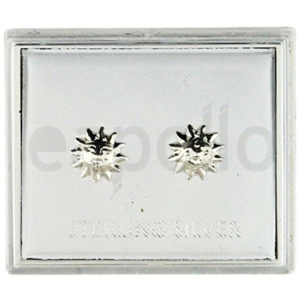 Wholesale Sterling Silver Sun Design Studs (8mm)