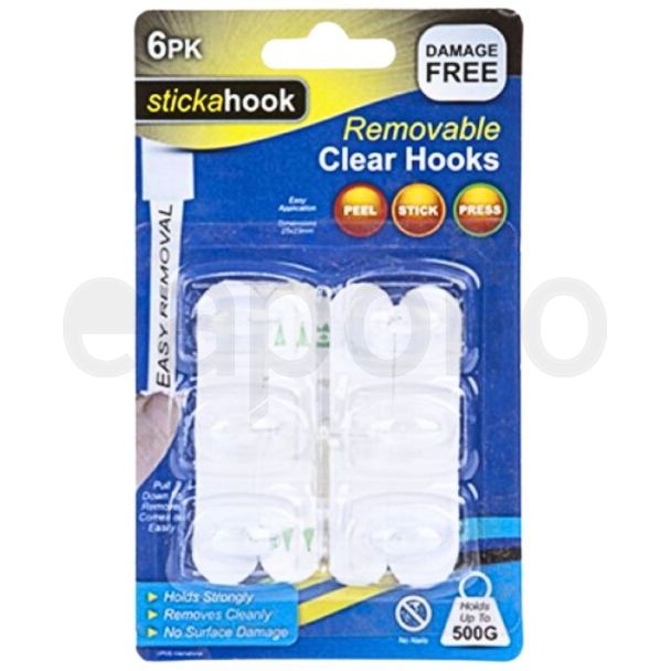 Wholesale Stickahook Self Adhesive Removable Clear Hooks