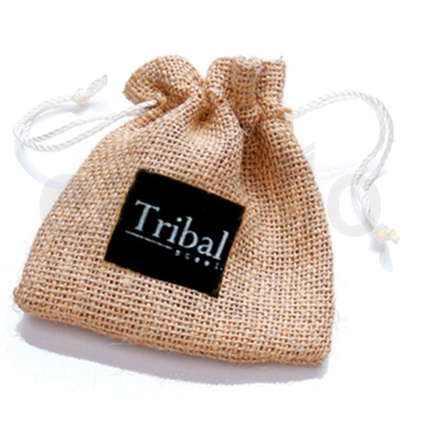 Wholesale Tribal Steel Drawstring Jute Gift Bag 