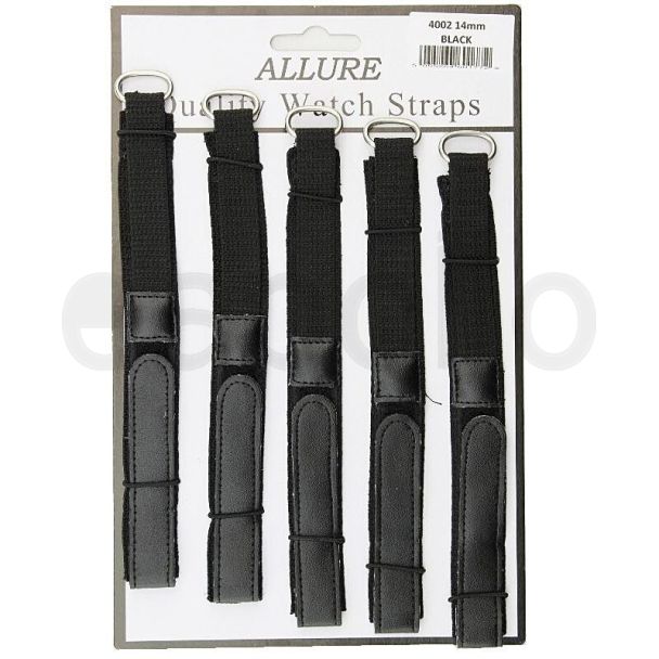Wholesale Allure Black Velcro Watch Straps - 14mm