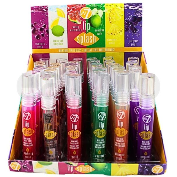 Wholesale W7 Lip Splash High Shine Tinted Gloss - Assorted