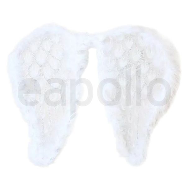 Wholesale White Net And Feather Angel Wings - 46x40cm